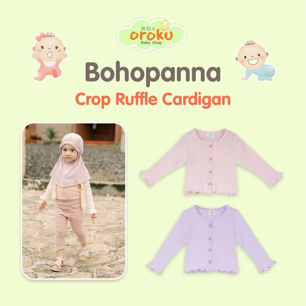 BOHOPNA CROP RUFFLE CARDIGAN / GIRLS CARDIGAN