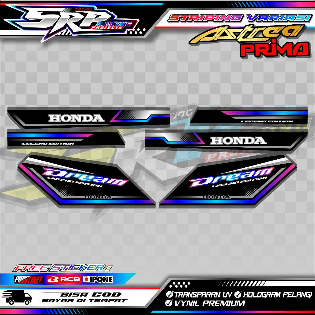 ASTREA PRIMA MOTORCYCLE VARIATION STRIPING / HONDA ASTREA PRIMA STICKER LIST