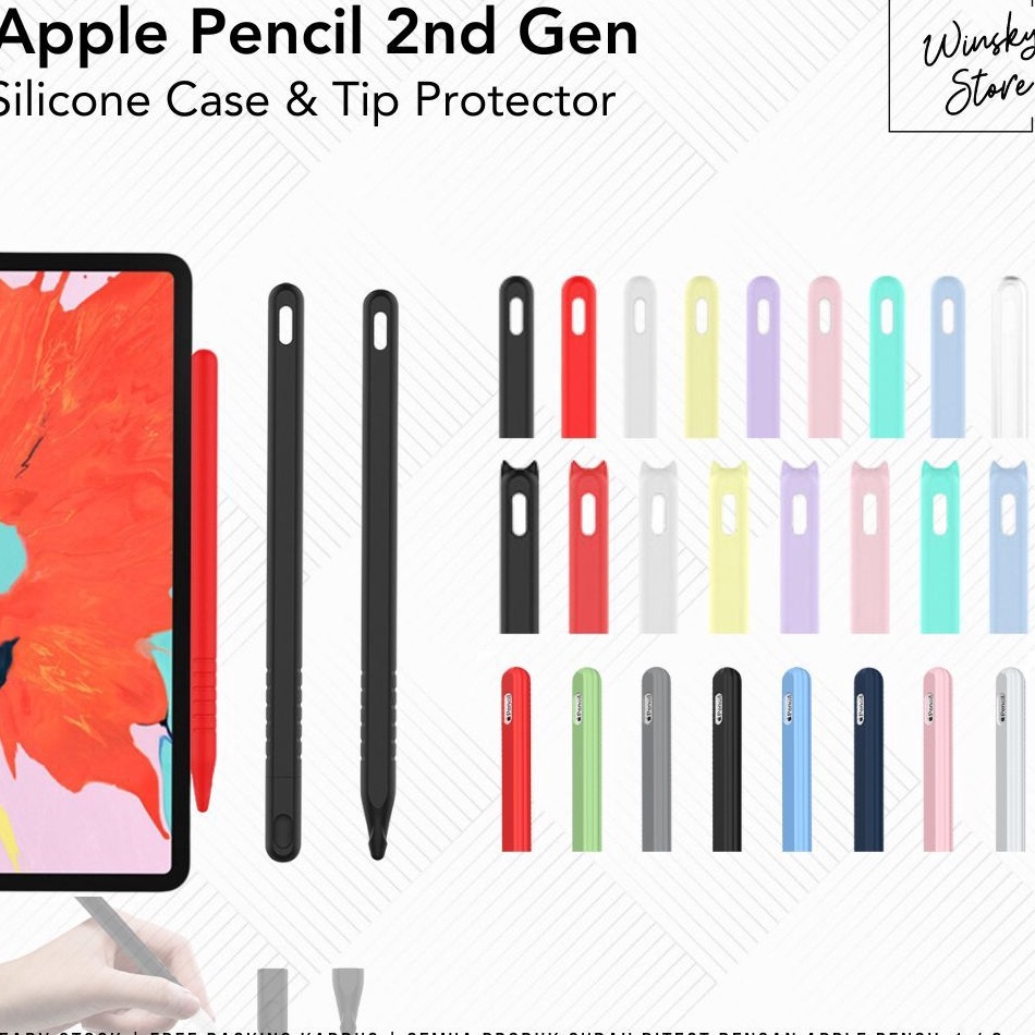 ใหม ่ 99 Apple Pencil Gen 2 2nd Silicone Silicon Soft Cover Case Sleeve
