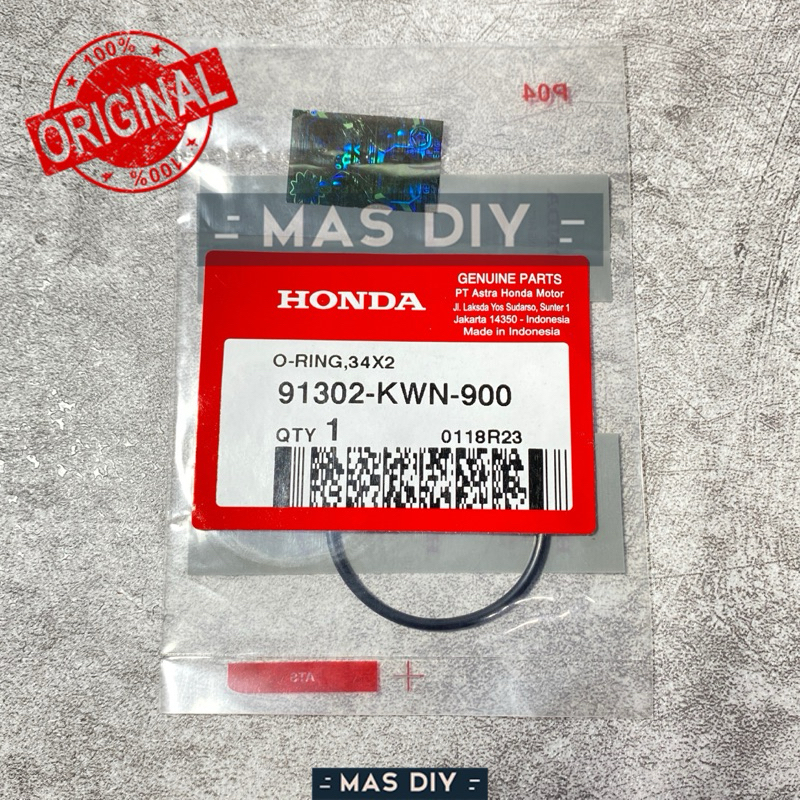 ซีล Oring 34x2 ปั๊มน้ําหม้อน้ําปั๊ม Waterpump Vario 125 150 PCX ADV 150 91302KWN900 Original AM 100%