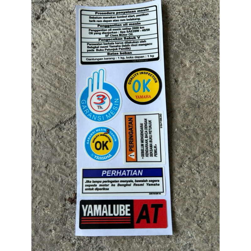 สติ๊กเกอร์คําเตือน Yamaha mio