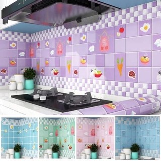 STIKER DAPUR ANTI MINYAK ANTI API WALLPAPER DINDING DAPUR ALUMUNIUM FOIL unik.99