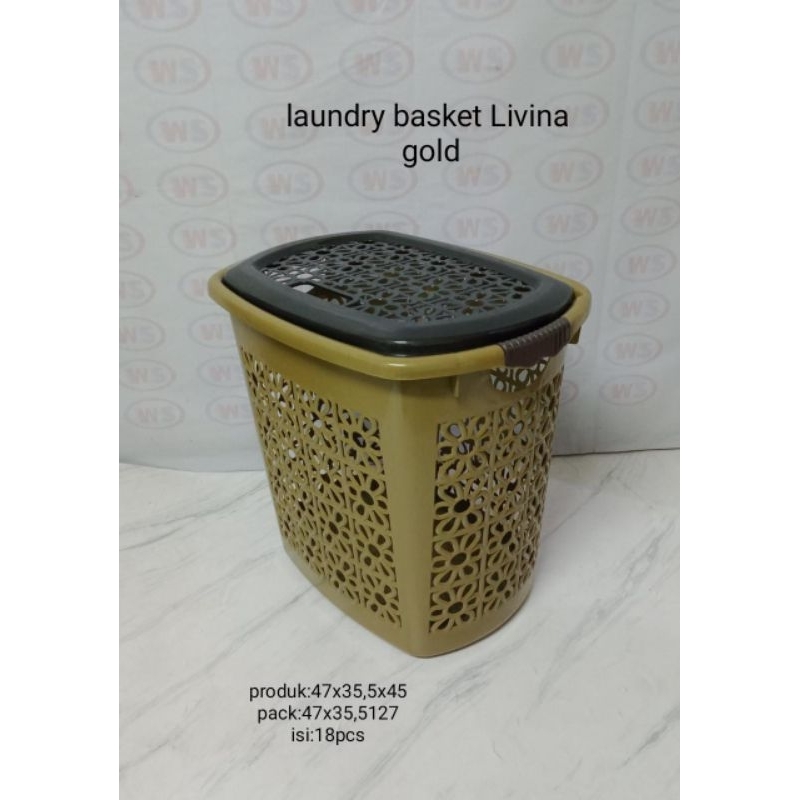 LIVINA GOLD LAUNDRY BASKET/TOY BASKET/VERSATILE BASKET