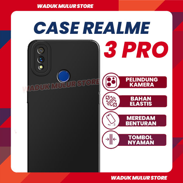 Hitam [WMS ] Case Black REALME 3 Pro Softcase Camera Protector Blackmatte Blackmate Black Matte Pro Camera Mate Big Eye Camera Protector