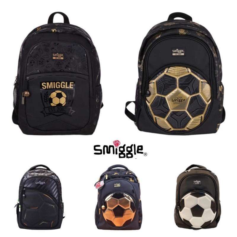 Smiggle Football Backpack Big Year End School Bag!!! Smiggle BOLA FULL BLACK กระเป๋าผู้ชาย/ กระเป๋าเด็กประถมโรงเรียนอนุบาล/ TERKIDS กระเป๋าเด็ก/ ใหม่ล่าสุด PREMIUM JUMBO หนากระเป๋าเป้สะพายหลังเด็ก 2023 smiggle กระเป๋าเด็กประถม
