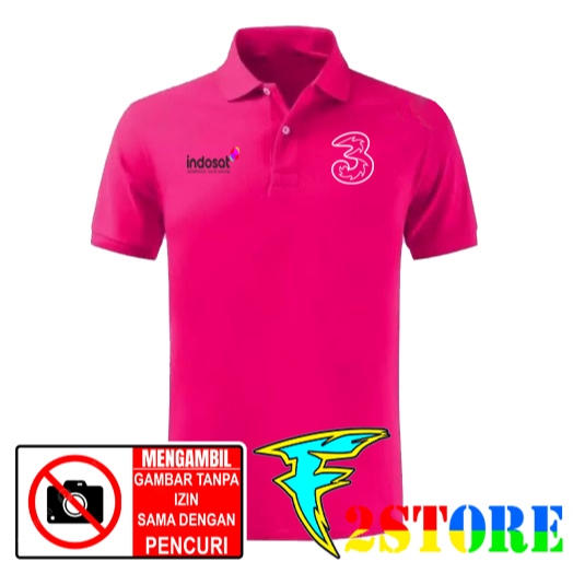 INDOSAT TRI - 3 F2ASTORE เสื้อยืดคอปก