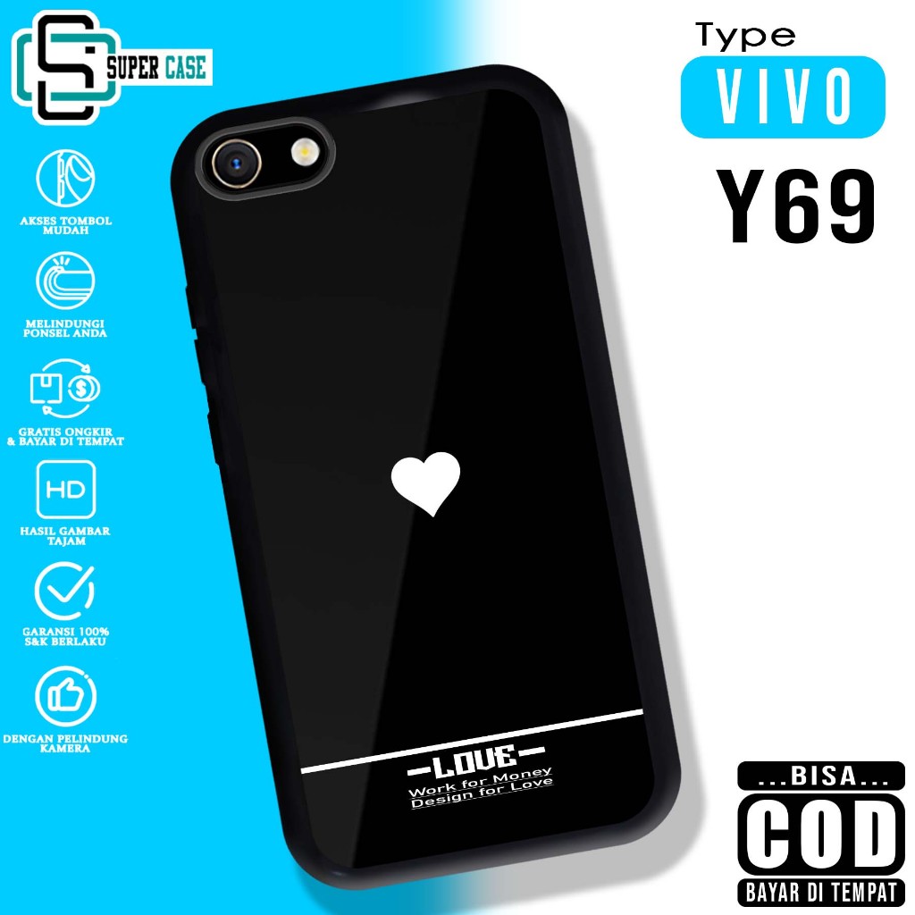 VIVO Y69 SuperCase Motif Case [LVE] เคสมือถือกระจกเคลือบเงาแบบกําหนดเอง Softcase กระจกเคลือบเงา CAN 
