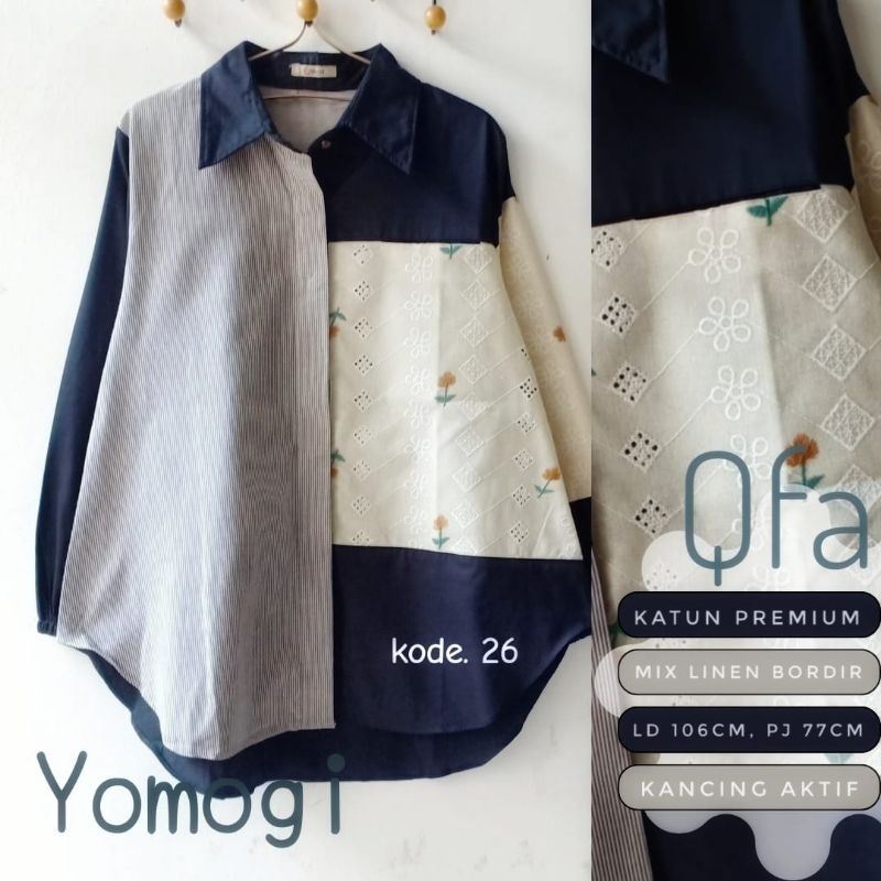 KATUN KEMEJA YOMOGI PREMIUM COTTON BLOUSE SHIRT โดย QFA