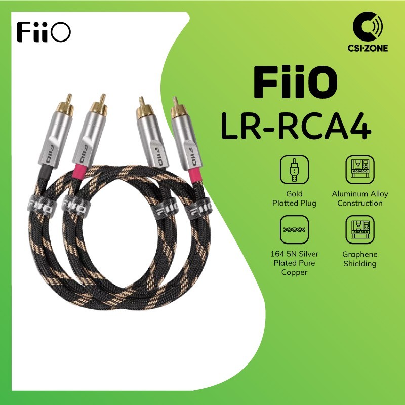 Fiio LR-RCA4/LR-RCA4M Dual RCA Analog Gold Plated Audio Cable