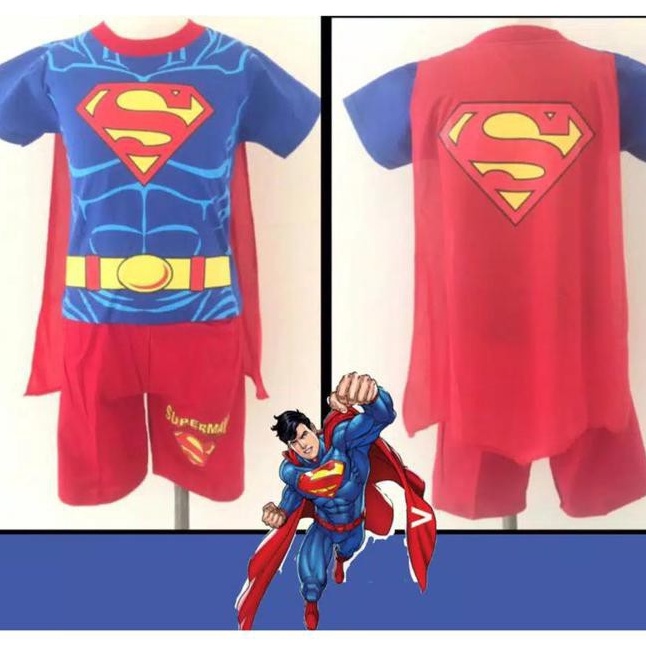 Wow เสื้อผ้าเด็ก SUPERMAN ชุดปีกแขนสั้น CHILDRENS SUPERMAN SHORT WINGS CLOTHES