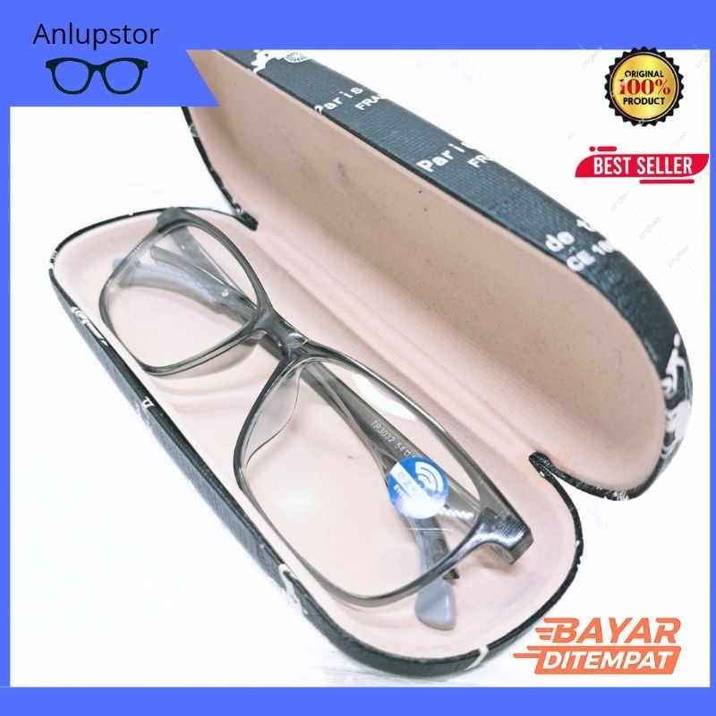 HITAM NORMAL ANTI-RADIATION GLASSES NORMAL BLUERAY LENS สีดําและสีเทา
