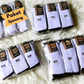 5 PASANG KAOS KAKI ANAK SEKOLAH SD SMP SMA KOUS HITAM PUTIH LAKI LAKI PEREMPUAN MURAH