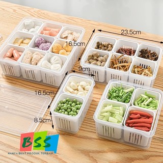 Kotak Saringan Wadah Bawang /Wadah Penyimpanan Cabai Bawang Jahe Buah Sayuran Dengan Saringan 9in1
