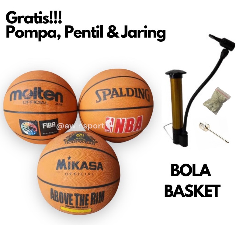 CODE X38R MOLTEN และ MIKASA BASKETBALL FREE PUMP NET VALVE