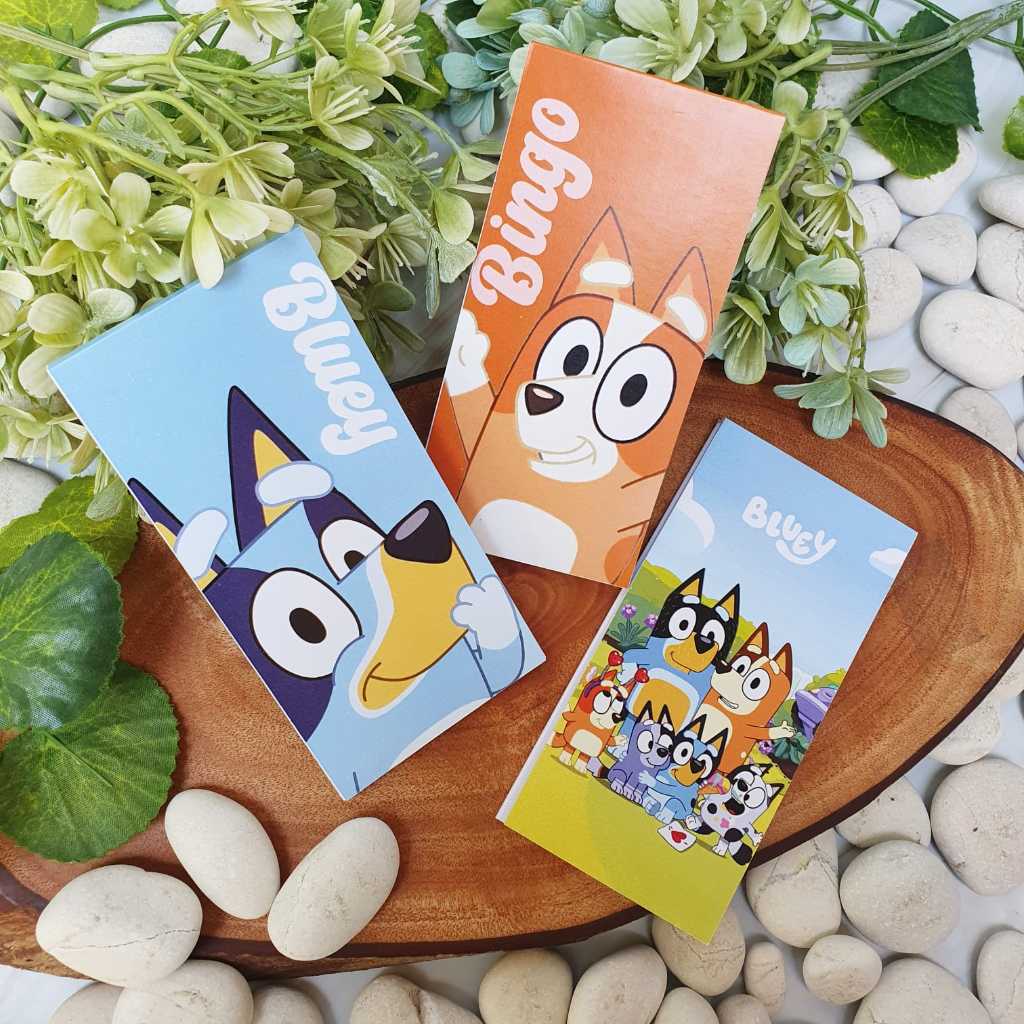 Bluey Bingo Mini Long Notes Notebook Notepad ของที่ระลึกขัดขวางวันเกิดเด็กวันเกิดเด็ก