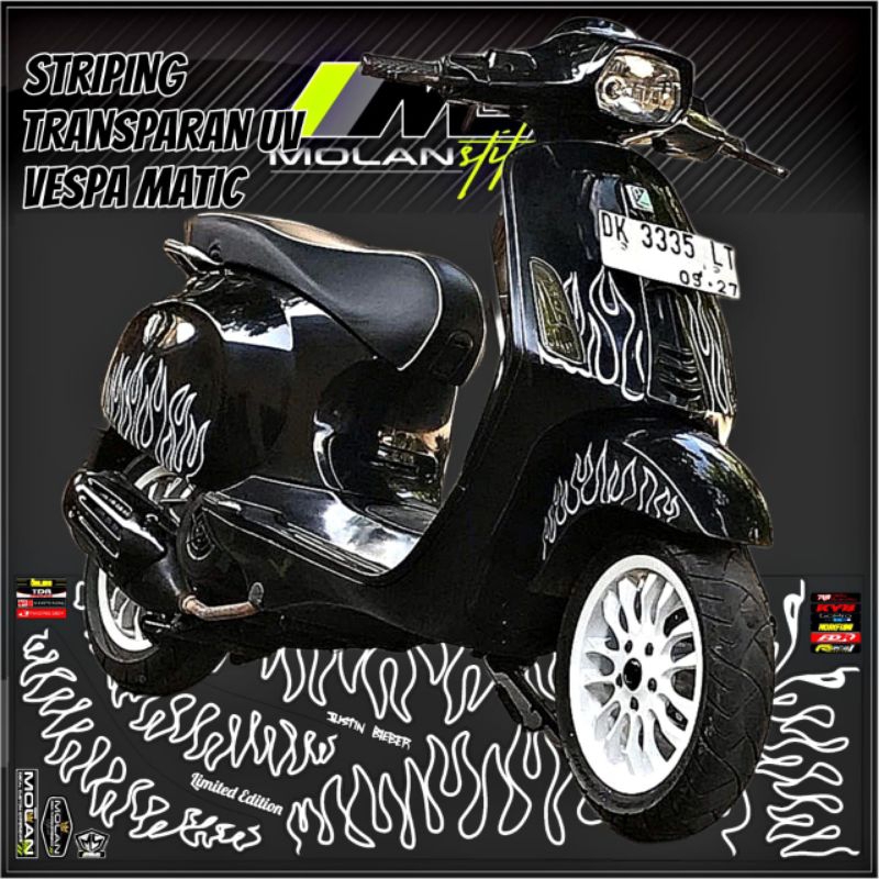Decal สติกเกอร์ Striping โปร่งใส Uv Variations Vespa Sprint 150 Api & Vespa Primavera 150 Api Vespa 