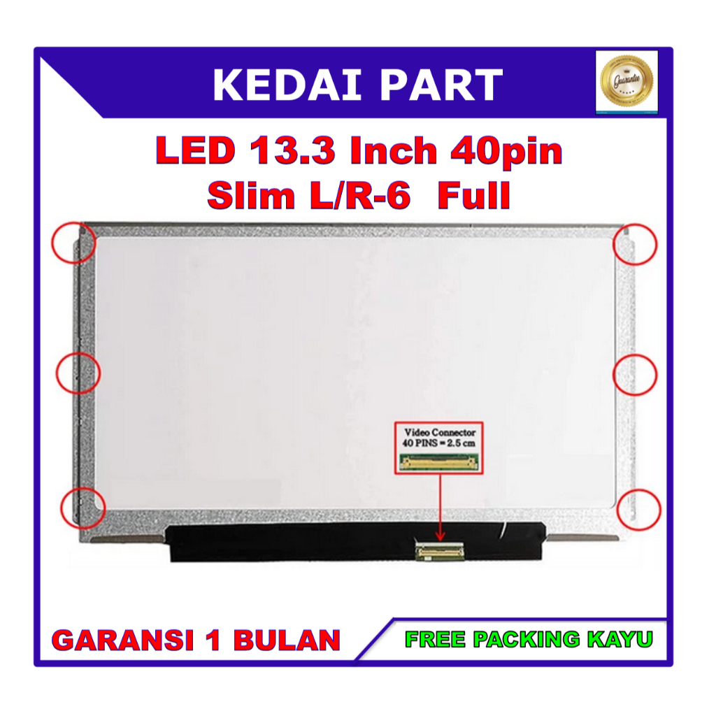 LCD LED Lenovo Ideapad U300 U310 U350 V360 V370 Z370 13.3 นิ้ว 40 Slim LR 6