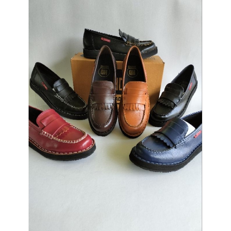 Hitam MERAH รองเท้าผู้หญิง Slip On Loafers อย่างเป็นทางการสีดํา 01 02 03 สีแดง Nevy Kopi eu 36-41