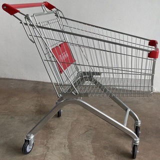 Trolley Belanja Troli Supermarket 100 Liter Karet Pelindung Roda Shopping Troli Minimarket 100 LTR