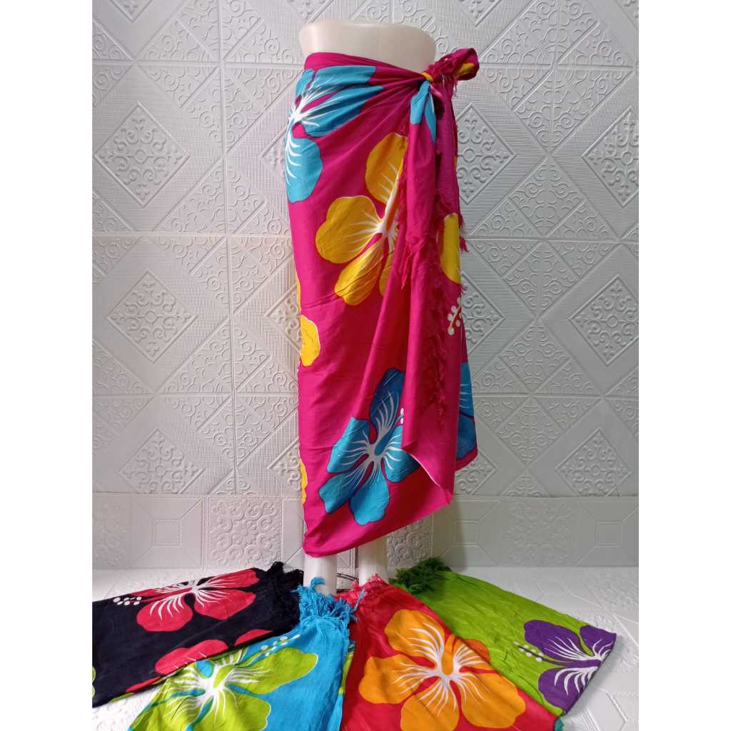 ผ้าชายหาด bali ผ้าดอกไม้ขนาดใหญ่ motif Standard bali Sarong Beach Sarong ผ้า paltfom ผ้ารถ by lalakushop Beach Fabric Men/ Women (unisex)