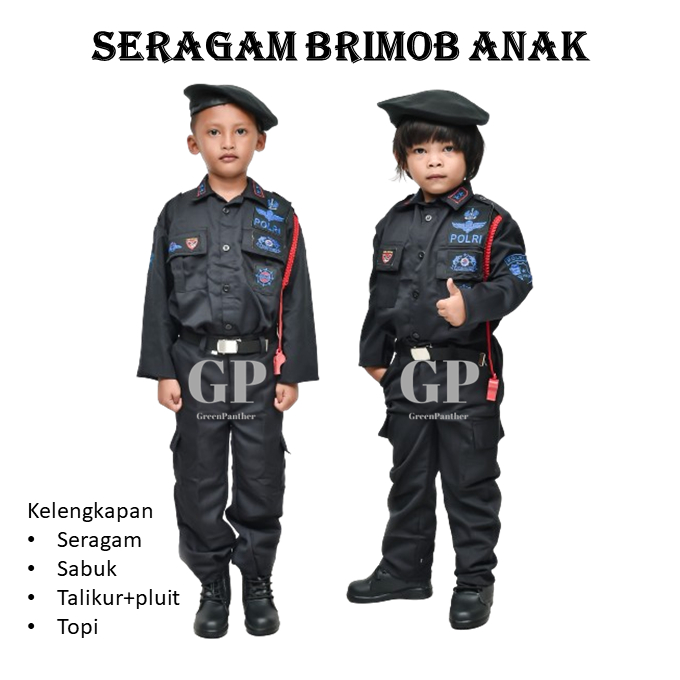 !! WHOLESALE มืออาชีพ UNIFORMS BRIMOB KORPS GEGANA TNI CARNIVAL สี PDL CHILDRENS สี PET BERETS RIMBA