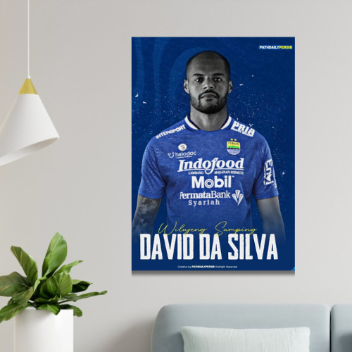 ตกแต่งผนัง กรอบรูปไม้ MDF. PERSIB BANDUNG DAVID DA SILVA. ขนาด 31X47CM