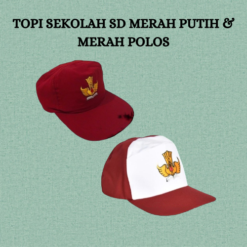 MERAH PLAIN RED, WHITE & RED ELEMENTARY SCHOOL HAT