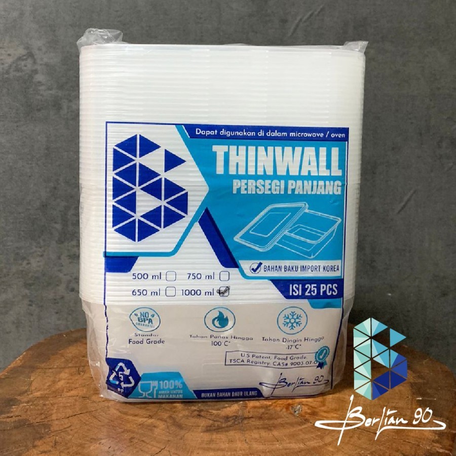 Thinwall R750 ml/ผนังบางสี่เหลี่ยม 750 ml/กล่องข้าวกลางวันผนัง 750 ml/ผนังบางทนความร้อน 750 ml