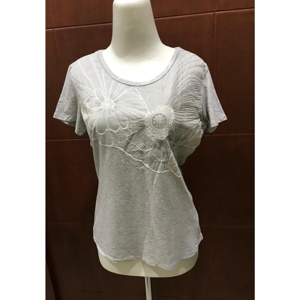 เสื้อยืด MAXMARA WEEKEND ORIGINAL PRELOVED, ผ้าฝ้ายลายตาราง, EMBROIDERED SIZE L