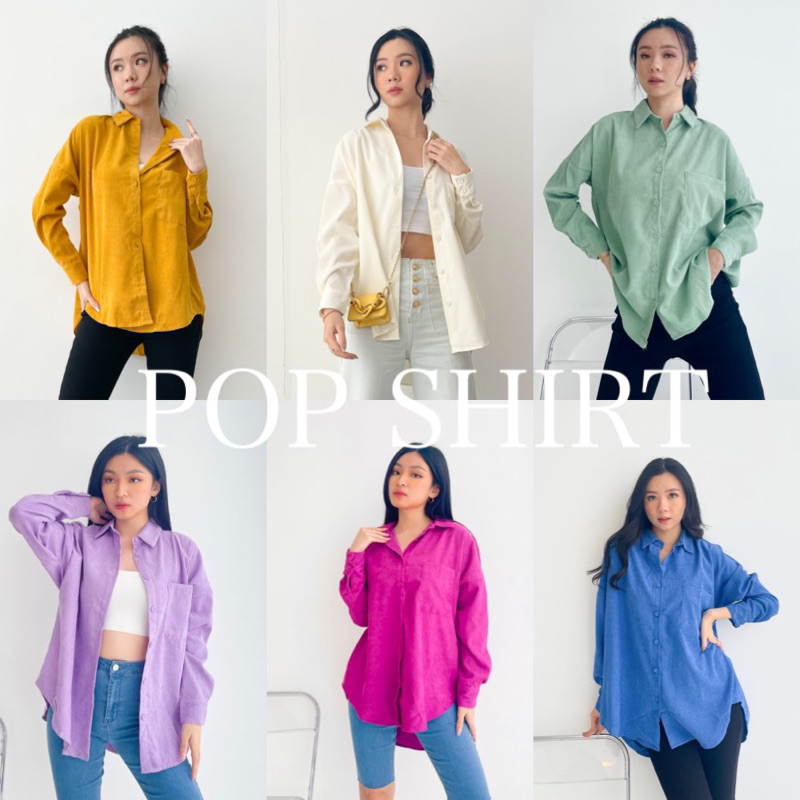 KEMEJA [ MAFIA ] POP SHIRT / BASIC SHIRT / BLOUSE SHIRT / เสื้อเชิ้ตผู้หญิง