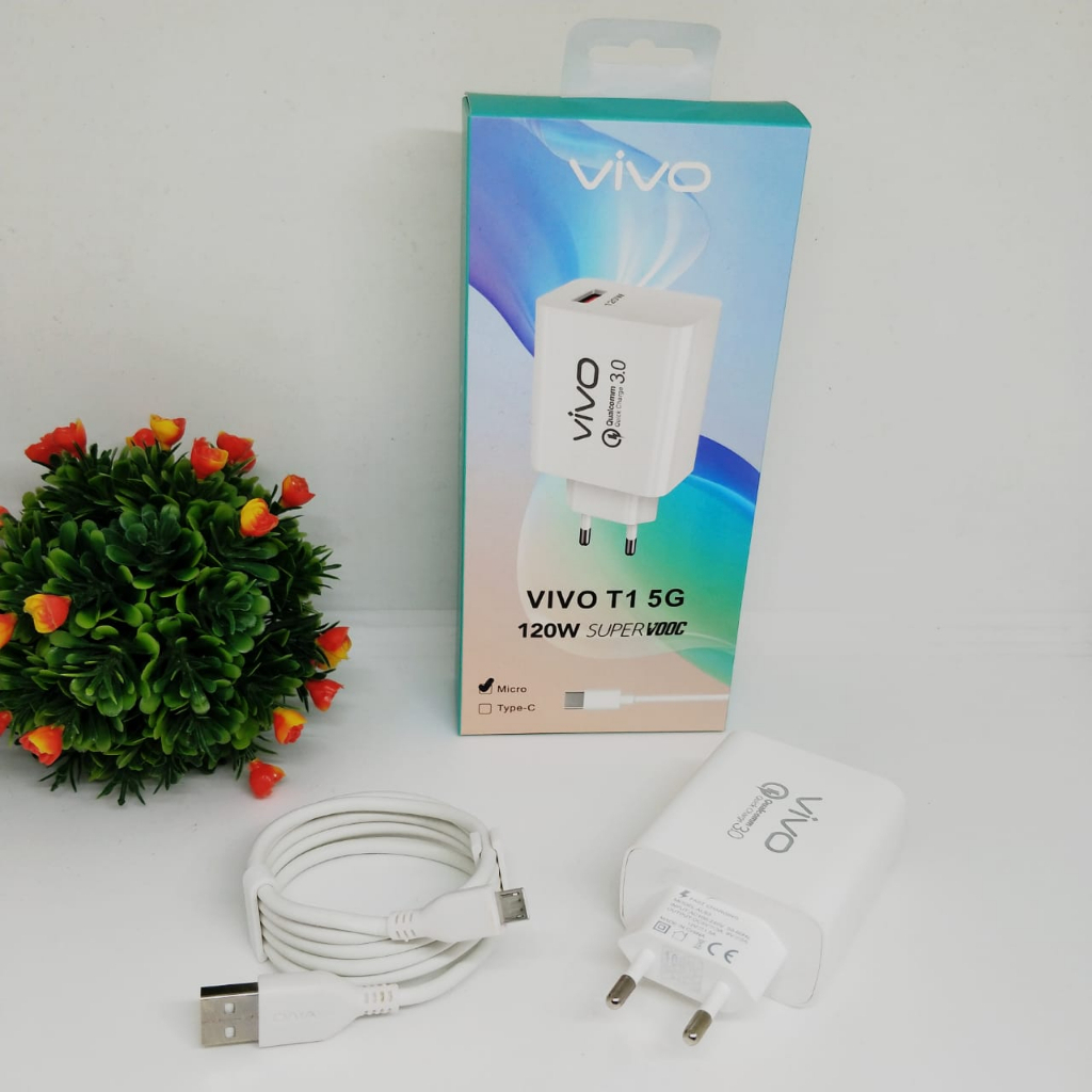 Original Vivo T1 5G 120W เครื่องชาร์จ Micro USB และ Type-C ชาร์จเร็ว [MPG]
