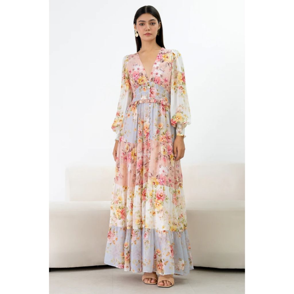 75273 - ดอกไม้แฟนซีสีชมพู (S,M,L) - เดรส 2406