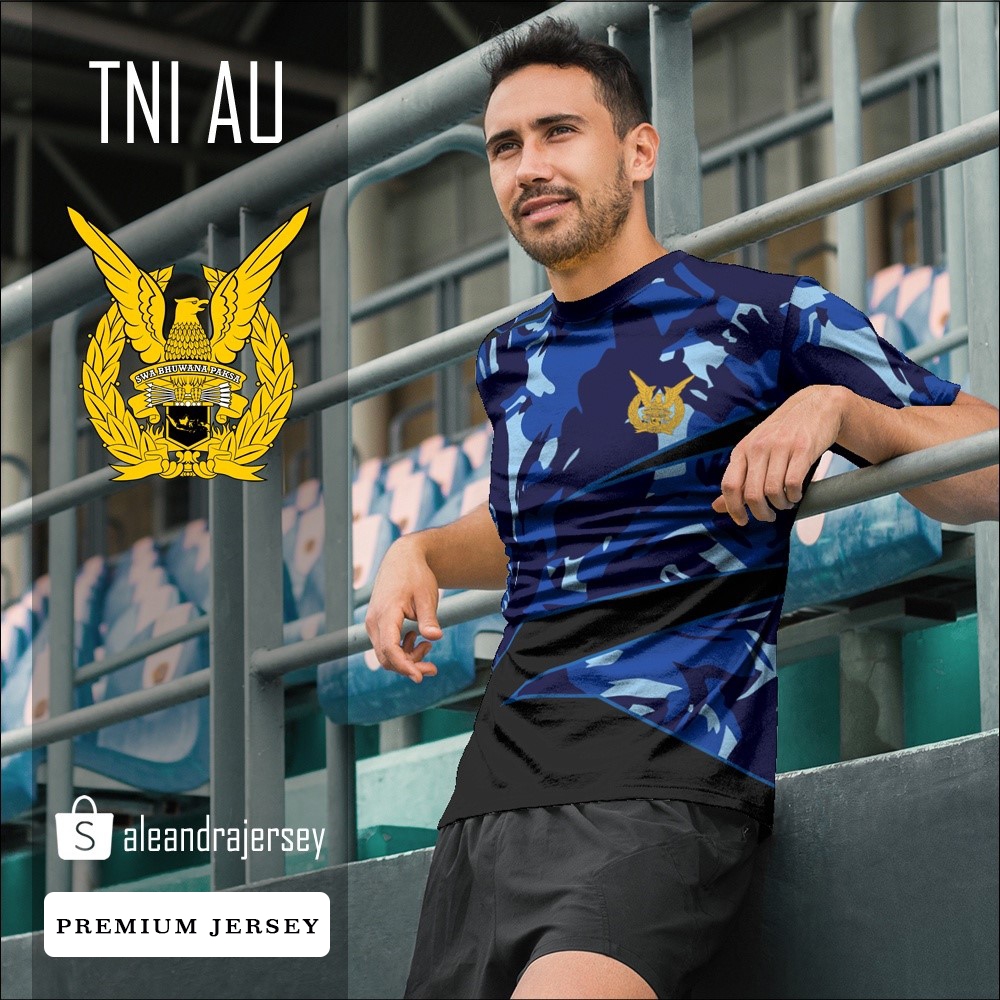 TNI AU 247 เสื้อยืดเจอร์ซีย์พรีเมี่ยมแบบกําหนดเองพิมพ์ลายเต็ม