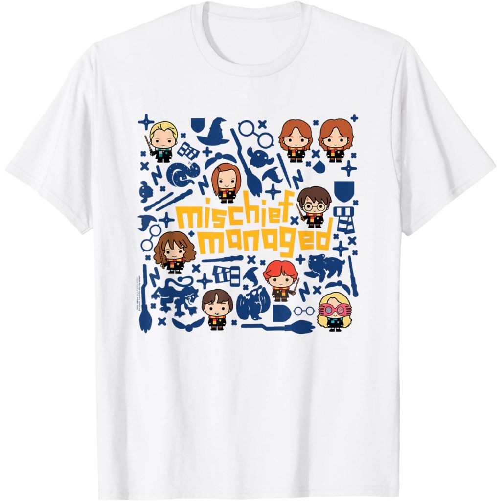 เสื้อยืด Harry Potter Mischief Managed Chibis เสื้อยืด distro พรีเมี่ยม