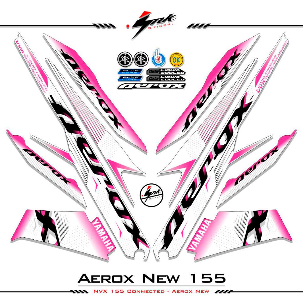 STRIPING AEROX 155 ใหม่ CONNETED MOTIF 3 / สีคอมโบ / ฐานสีขาว / AEROX 155 สติ๊กเกอร์เชื่อมต่อ / AERO