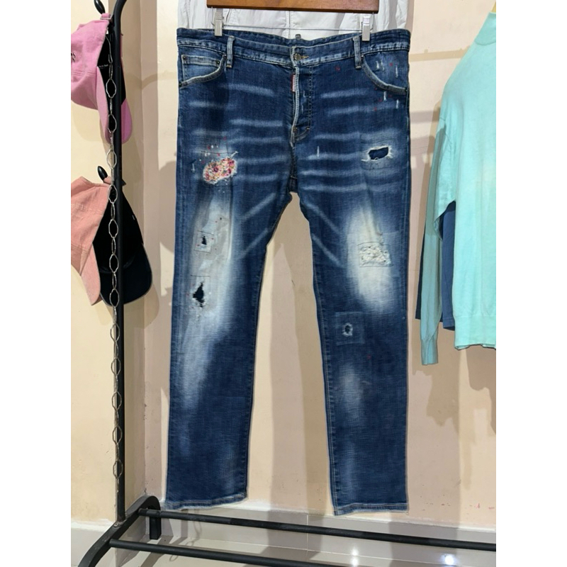 KEMEJA Bundle Dsquared Skinny Ripped Jeans และเสื้อเชิ้ตยีนส์ EMT