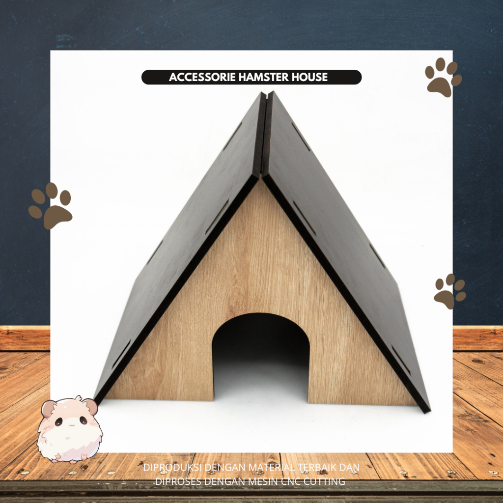 MARVELWOODCUT - อุปกรณ์เสริม HAMSTER HOUSE/PLYWOOD HAMSTER CAGE/MINI HOUSE HAMSTER
