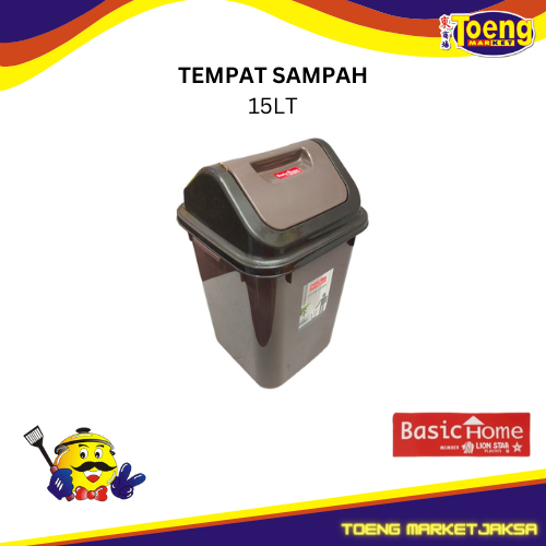 NITTO SWING BIN 15LT BASIC HOME TRASH CAN