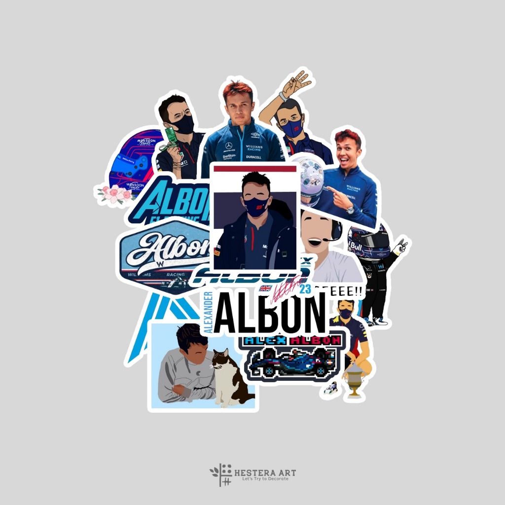 F1 Racer Pack Sticker ไวนิล Doff สติ๊กเกอร์ลามิเนต | สติ๊กเกอร์ Alexander Albon
