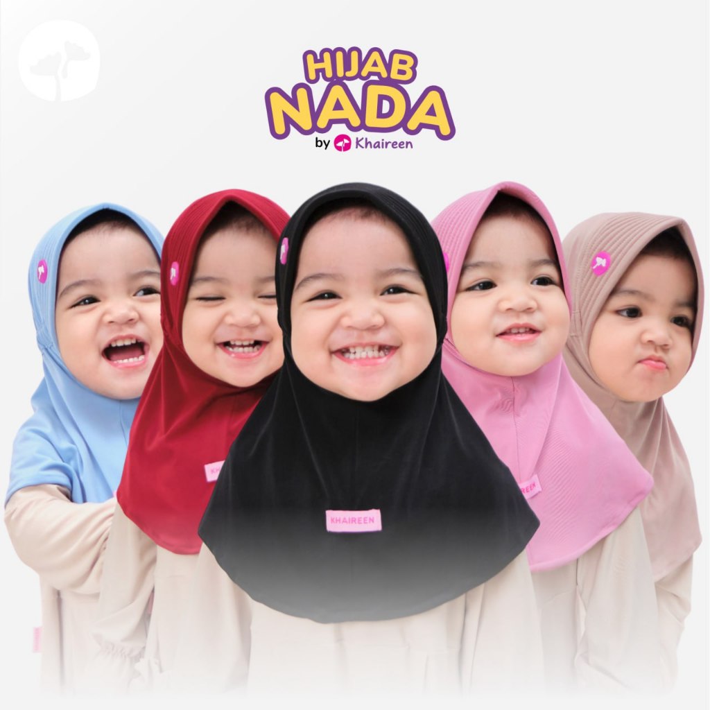 KHAIREEN Hijab Nada (0-4 ปี) ฮิญาบเด็ก, ฮิญาบทุกวันสําหรับเด็ก, ฮิญาบเจอร์ซีย์ระดับพรีเมียมสุดเท่