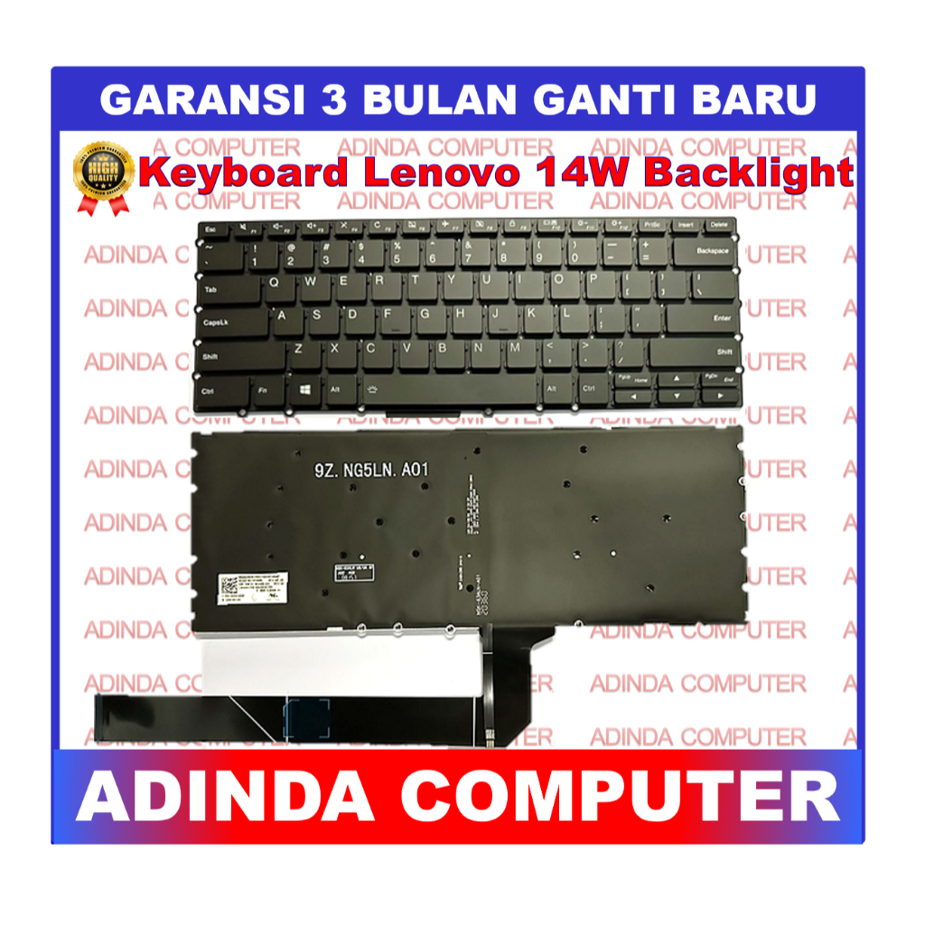 Lenovo 14w Gen1 Gen 1 Gen2 Gen 2 81MQ 82N8 82N9 PP4WB PP4W คีย์บอร์ดแบ็คไลท์สีดํา