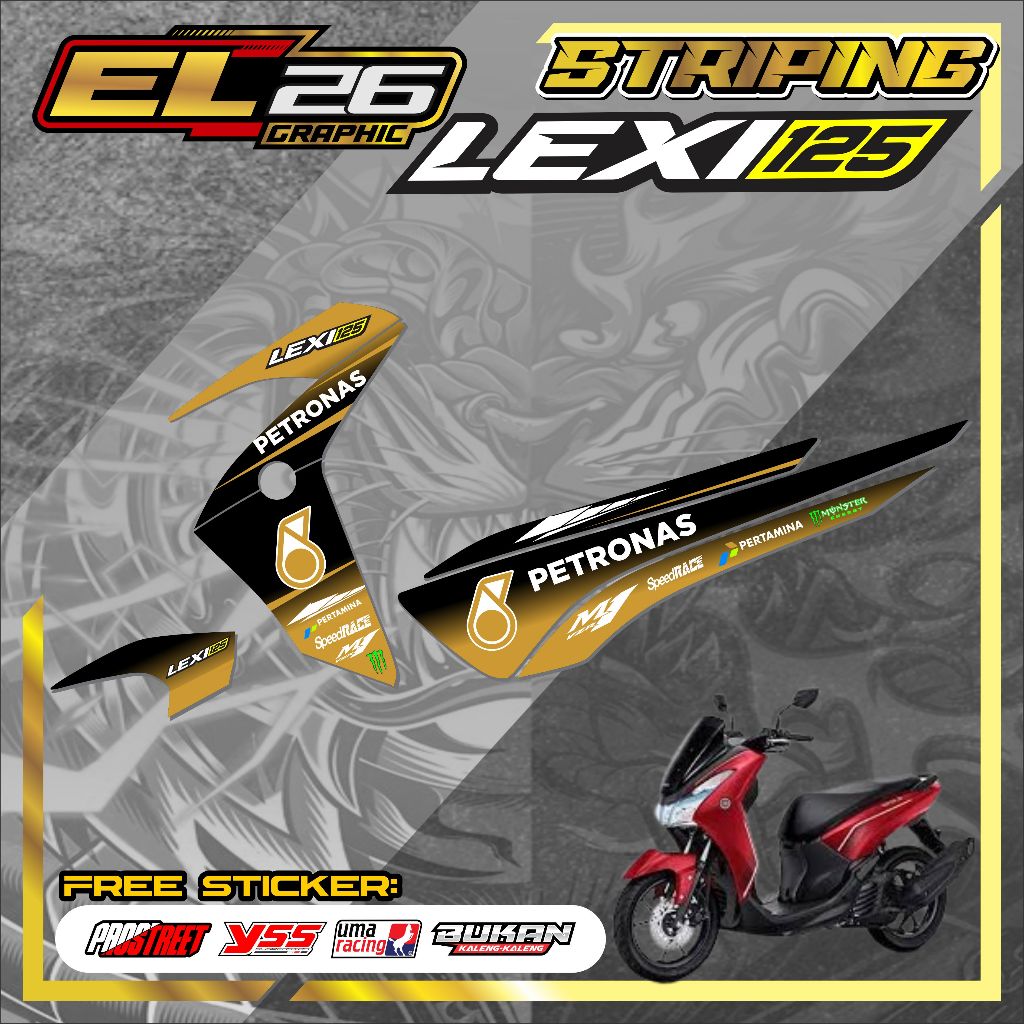 สติ๊กเกอร์ 260 แถบ YAMAHA LEXI 125 - สติ๊กเกอร์ YAMAHA LEXI 125 PETRONAS MOTIF