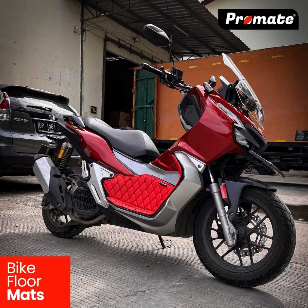 PROMATE PREMIUM LEATHER MOTORCYCLE CARPET HONDA ADV 150 2019 - 2022 สีดําเต็ม