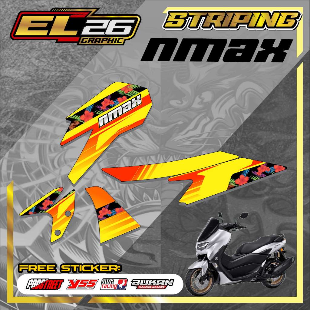 สติ๊กเกอร์ 338 STRIPING YAMAHA NMAX - สติ๊กเกอร์ YAMAHA NMAX FLOWER MOTIF