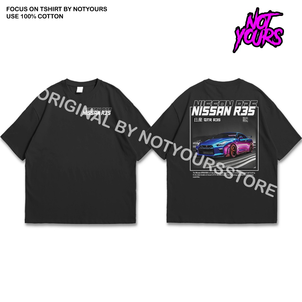 เสื้อยืด Racing Nissan GTR R35 เสื้อยืดสีดํา NYZ19