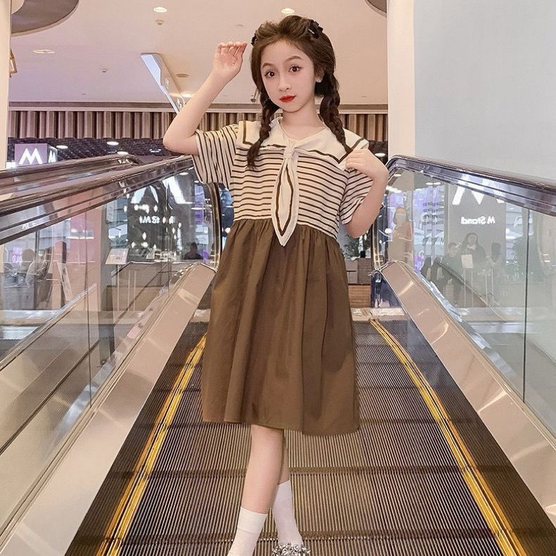 D05 Dress Blash Tie motif est 5-10 ปี