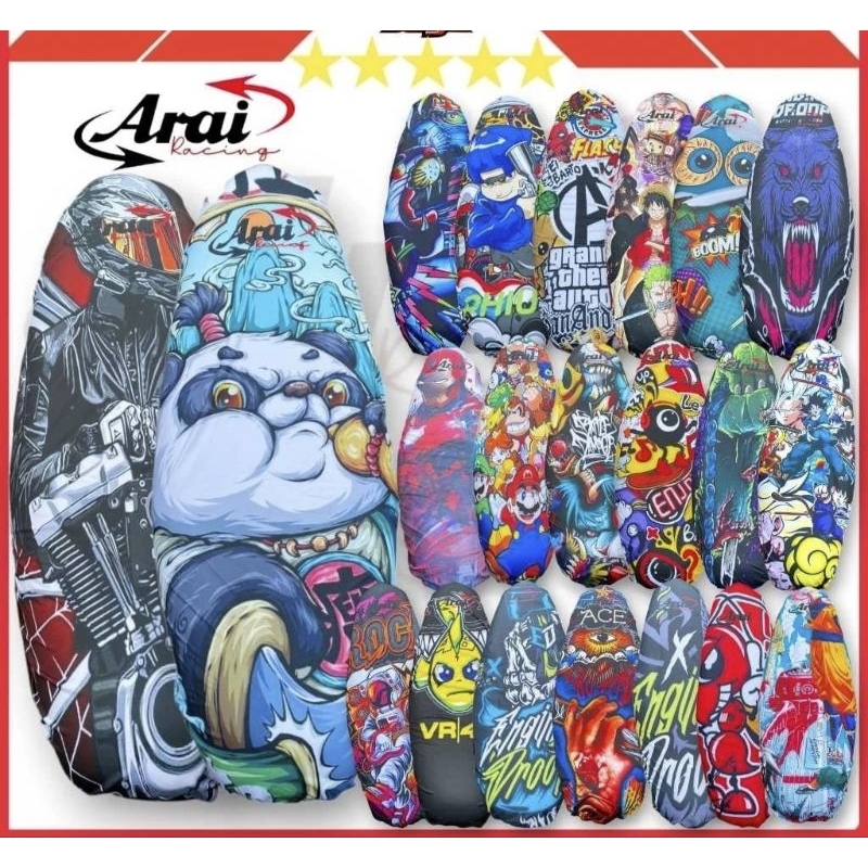 FS46- ARAI ที่หุ้มเบาะมอเตอร์ไซค์ขนาดจัมโบ้ Full Print ที่หุ้มเบาะกันน้ํา Anti-cat claw Universal NM