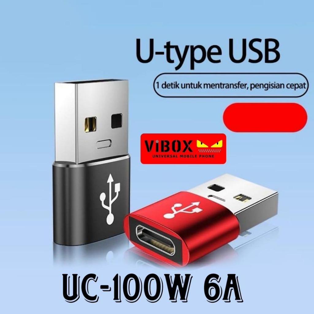 Vibox UC-100w OTG 6A Usb To Type C Female to Usb Male Adapter Converter Connector OTG Type C To Head