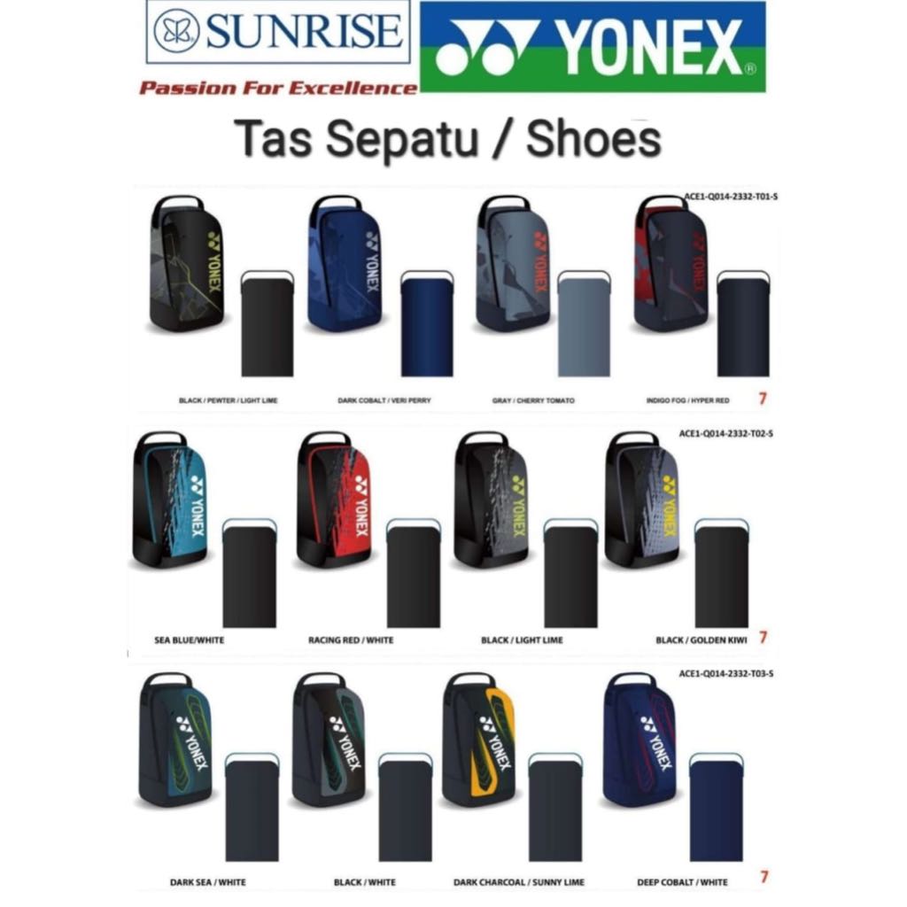 กระเป๋ารองเท้า/กระเป๋ารองเท้า YONEX ACE1-Q014-2332-T01-S / ACE1-Q014-2332-T02-S / ACE1-Q014-2332-T03