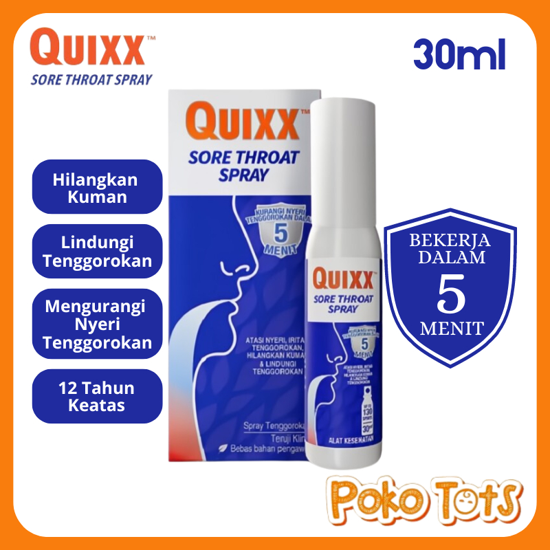 Quixx Sore Throat Spray Adult 30ml สเปรย์บรรเทาอาการปวดคอ WHS